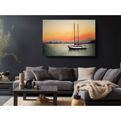 «California Sunset, Palm Trees», reproduction d'art sur toile