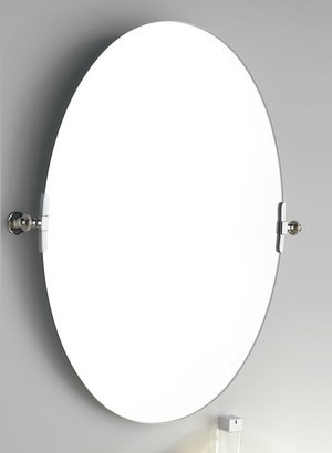 Flat Beveled Wall Mirror, Polished Brass