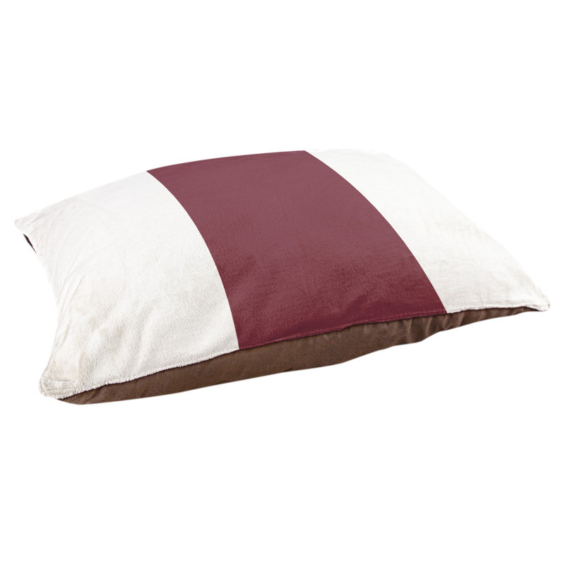 Coussin Washington, Petit (l 28 po x P 18 po x H 6 po), Blanc / Bourgogne