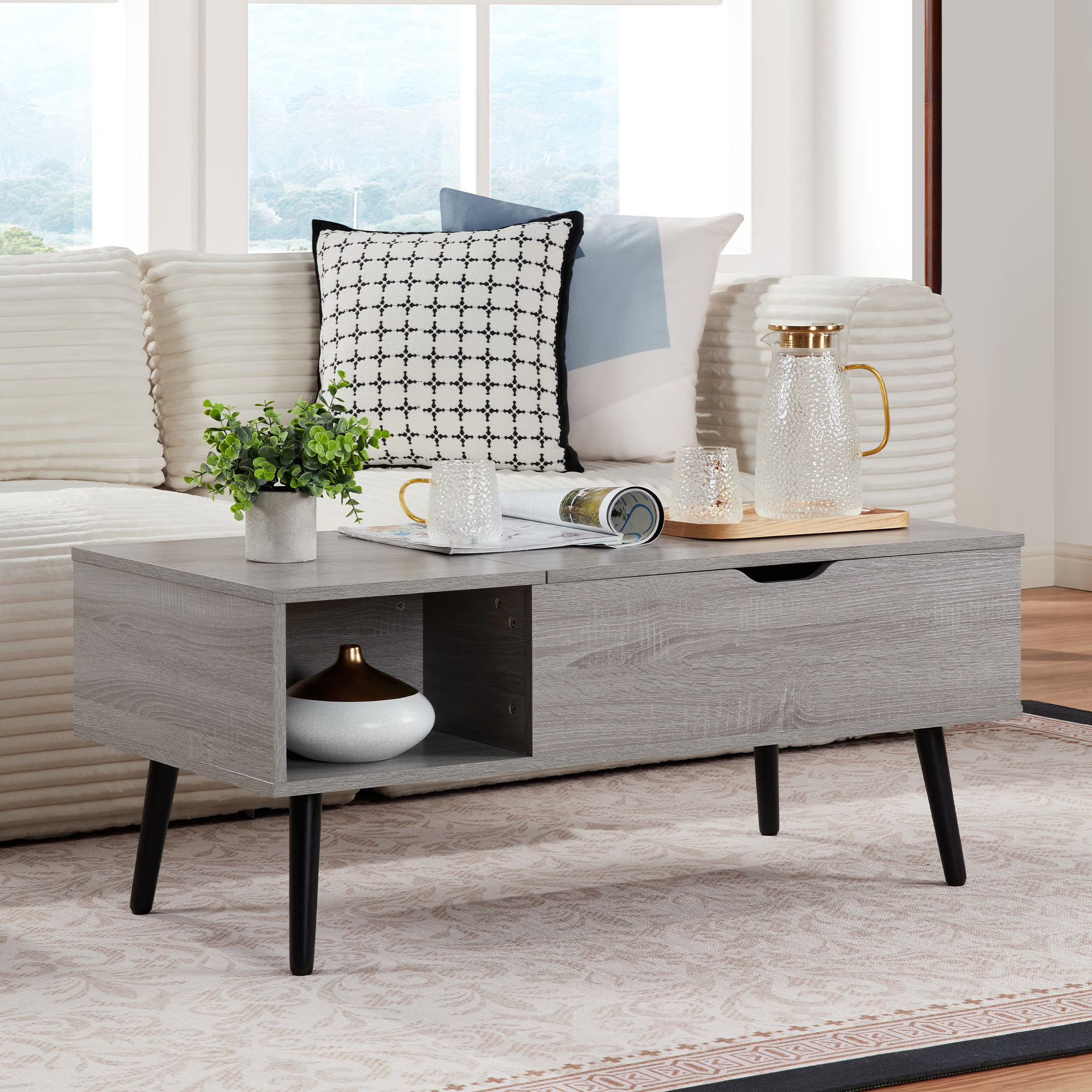 Oliver Lift Top Coffee Table with Hidden Compartment, Dining