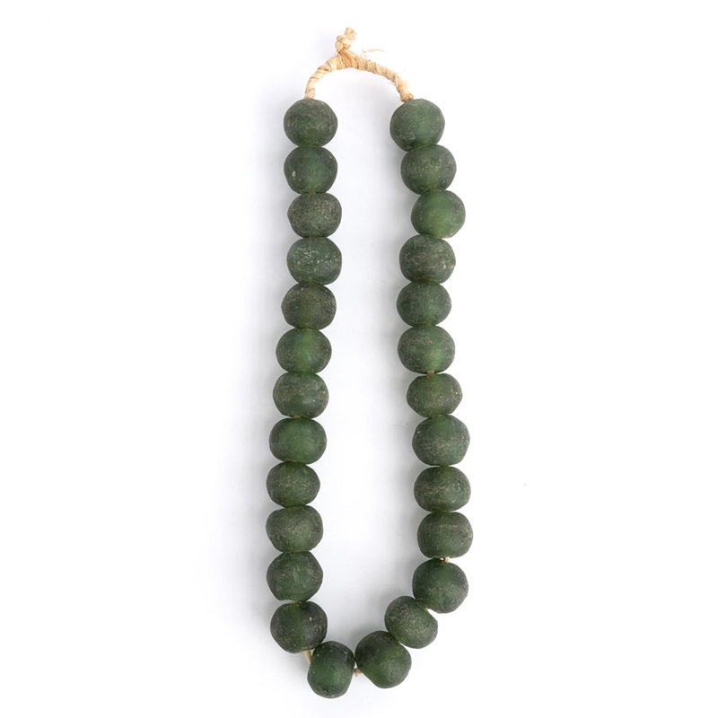 Single Glass Beads Sculpture, Green