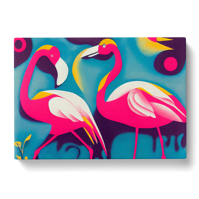 Flamingo Abstract Art Vol.1 - Wrapped Canvas Painting, 35cm H x 50cm W x 3cm D