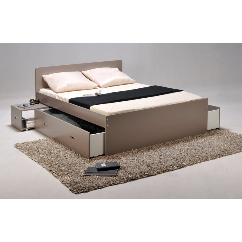 Brayden Drawers Bed Frame, White, 140 x 190 cm