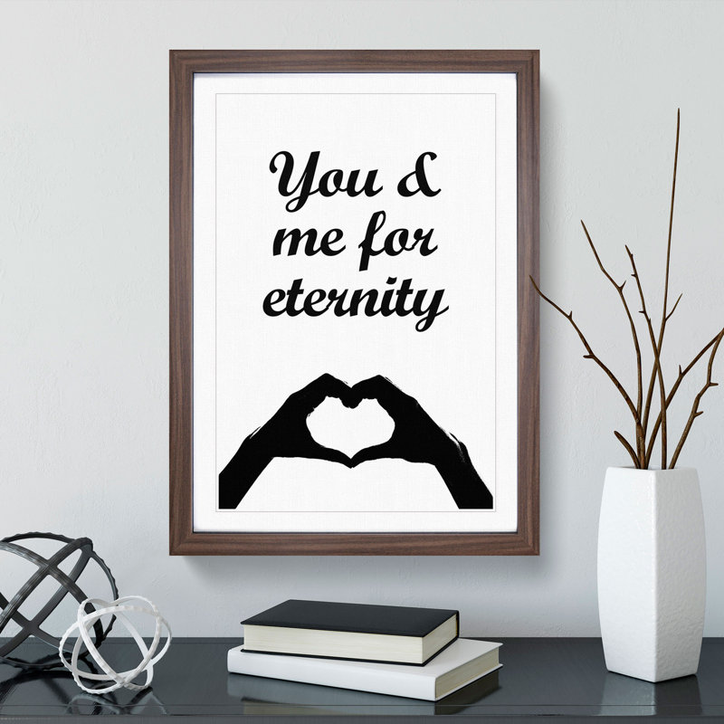 You and Me for Eternity - Picture Frame Typography, Walnut, 65cm H x 48cm W x 2cm D