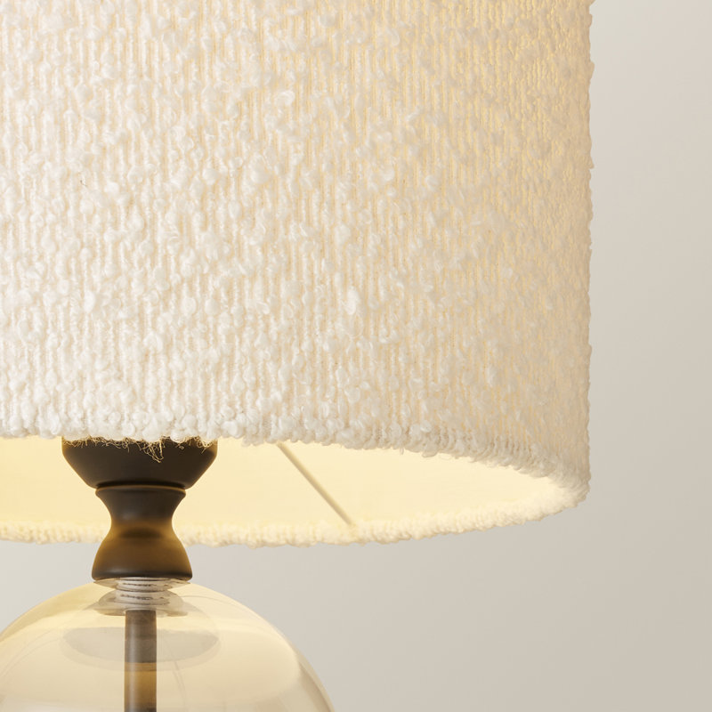 Glass Desk Lamp, Black, Cream
