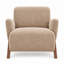 Fauteuil d'appoint moderne et compact en velours, avec accoudoirs incurvés et pieds en bouleau massif, idéal pour le salon, le bureau ou la pièce à vivre.-1983379831