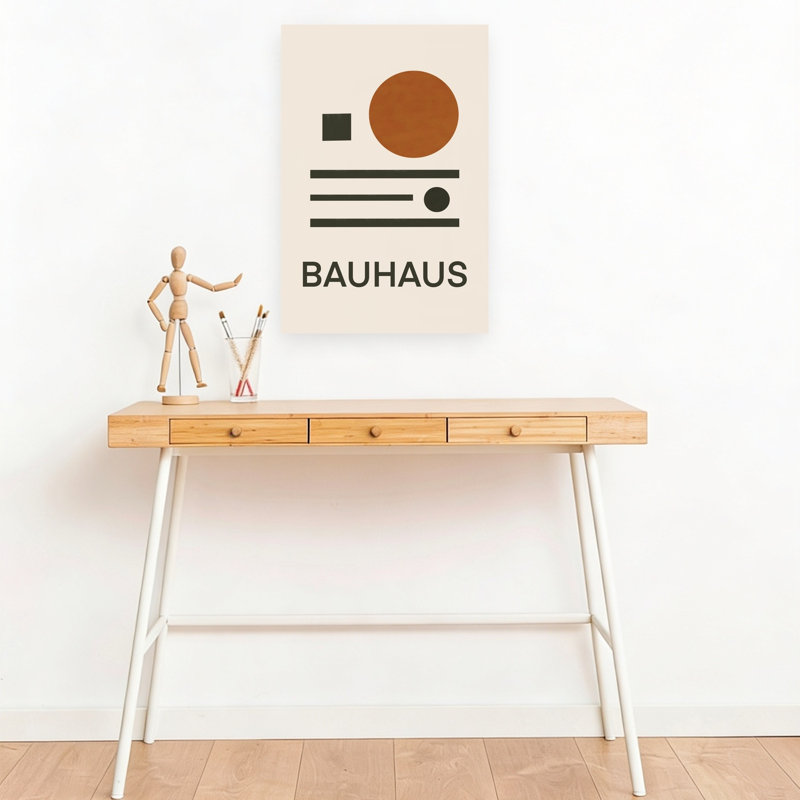 Impression d'art contemporain abstrait géométrique Bauhaus, H 18 po x l 12 po