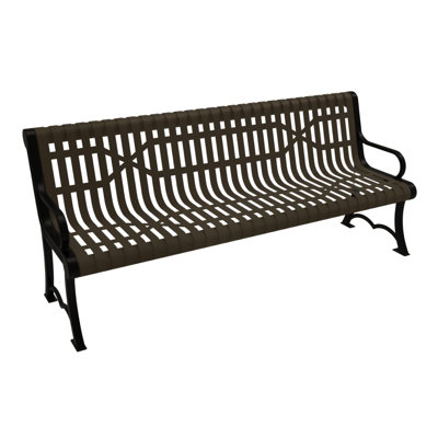 Banc à lattes, brun texturé, 1,83 m, avec dossier, portable
