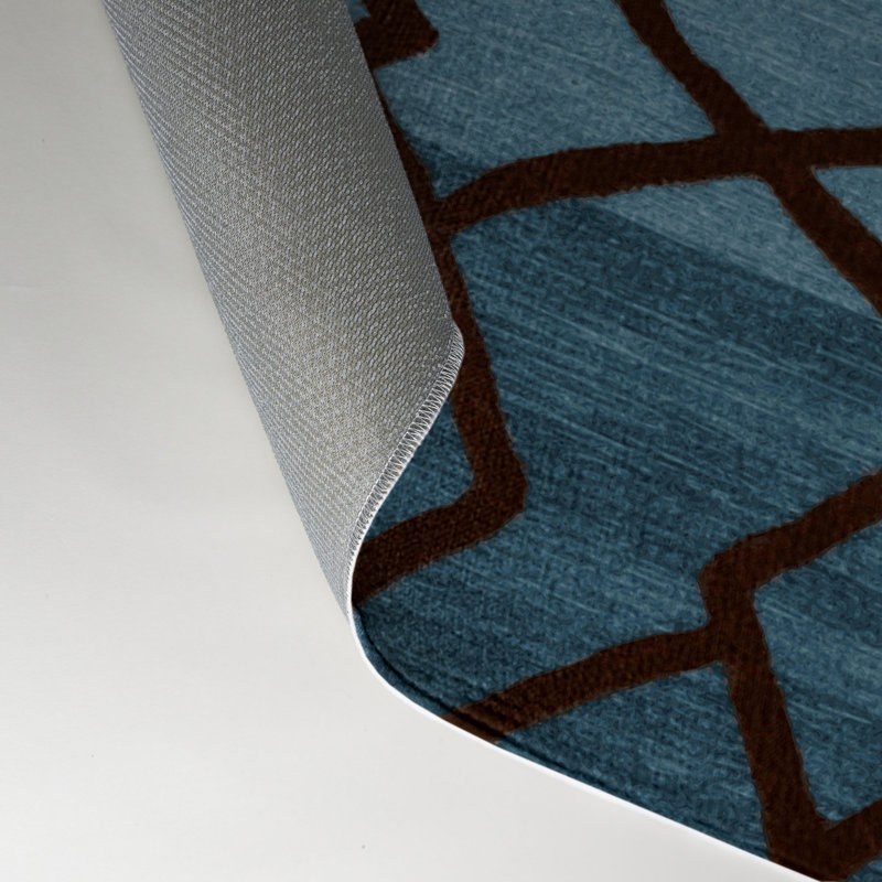 Tapis bleu intérieur et extérieur Trellis, Rectangle 9 pi x 12 pi