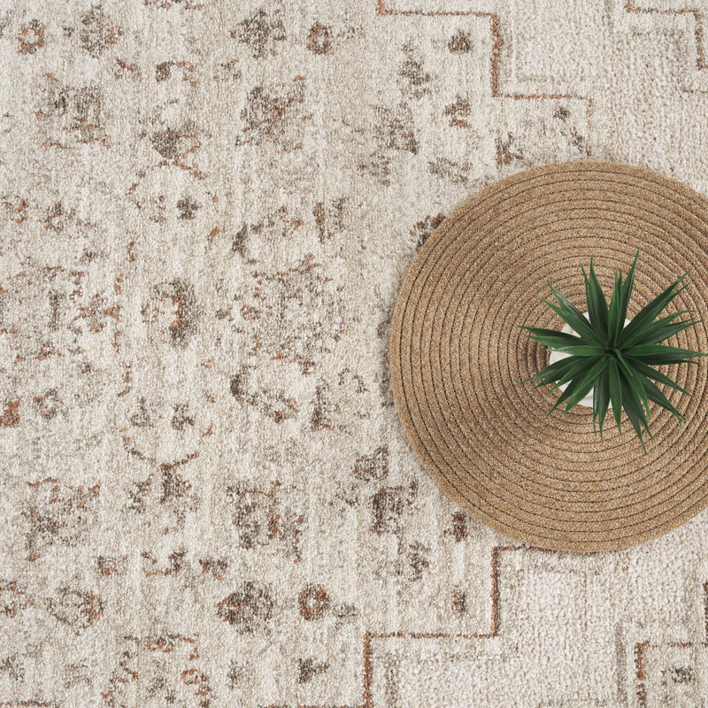 Abani Rugs Severus Collection BEA130A Traditional Medallion Cream Area Rug, Rectangle 6' x 9'