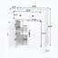 Meuble-lavabo Mid-Century avec base romaine, blanc-1243838190