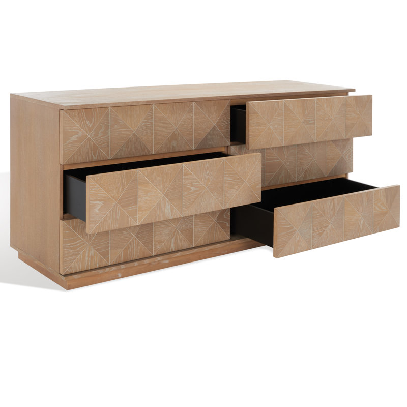 Commode double 6 tiroirs Iriye, Naturel