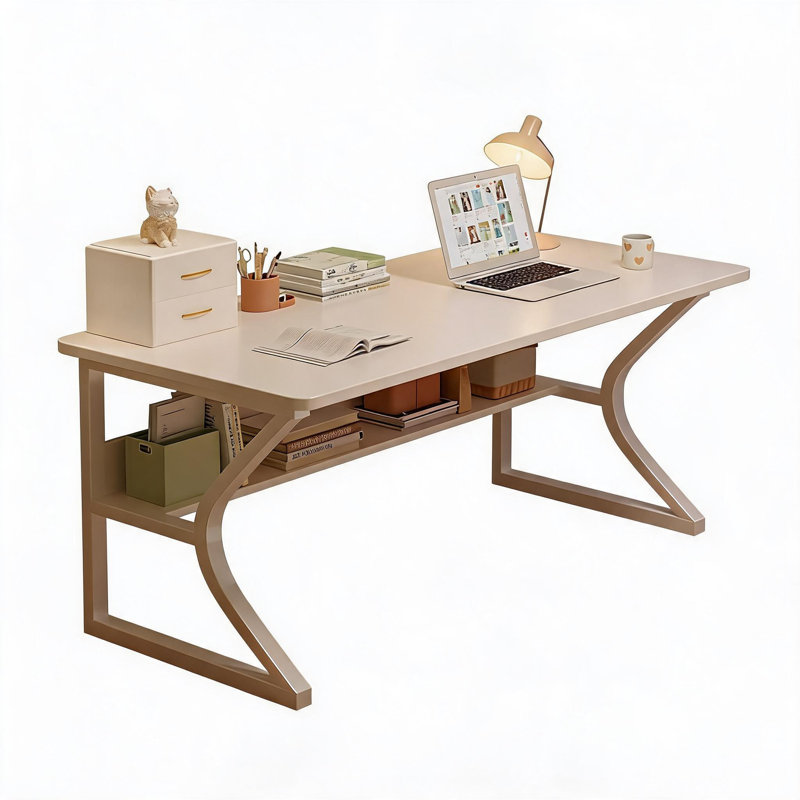 Solid Wood Iron Computer Desk