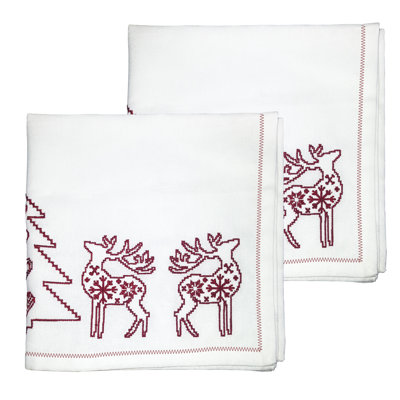 Camellia Cotton Embroidered Square Napkin