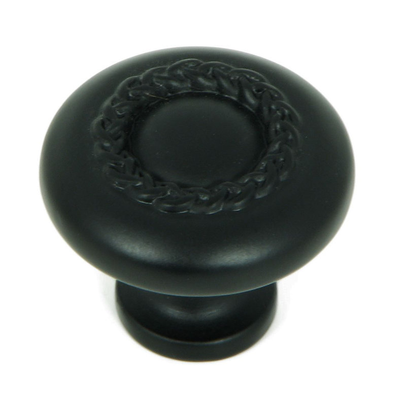 Rope 1 1/4" Diameter Mushroom Knob Multipack, Matte Black