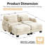 Canapé de soutien en chenille avec coussin de taille délicate et repose-pieds mobile, conception ergonomique incurvée, canapé modulaire facile à assembler pour le bureau du salon-133657624