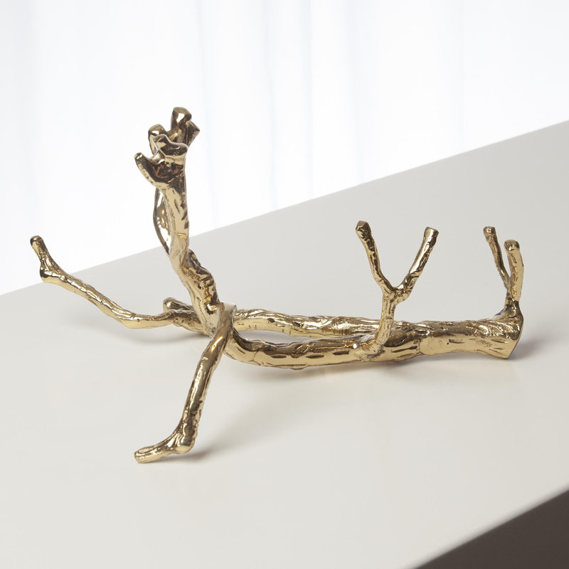 Twig Wine Bottle Holder-Brass, Brass