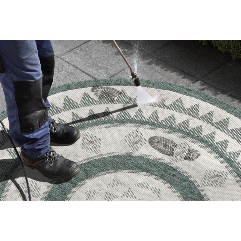 Jamaica Woven Green Rug, Round 200cm