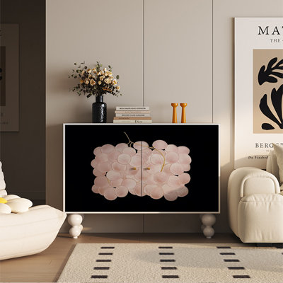 Armoire avec cadre en pin et poignées en métal
