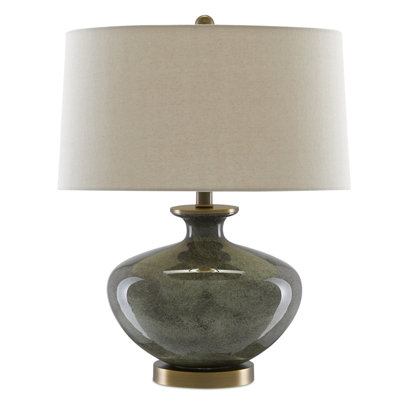 Greenlea Glass, Brass Table Lamp