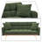 Classic Teddy Fabric Upholstered Convertible Futon Sofa Bed with 2 Throw Pillows-485140292