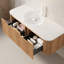 Meuble-lavabo flottant moderne de 48 po avec rangement, conception en bois et verre