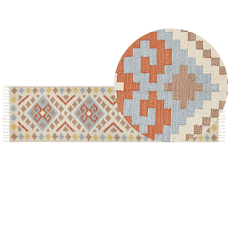 Belvedere Southwestern Cotton Hand Woven Area Rug, Runner 80 x 300cm