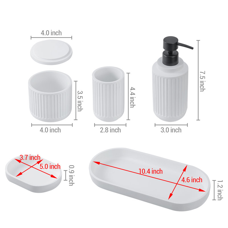 5 Piece Bathroom Accessory Set