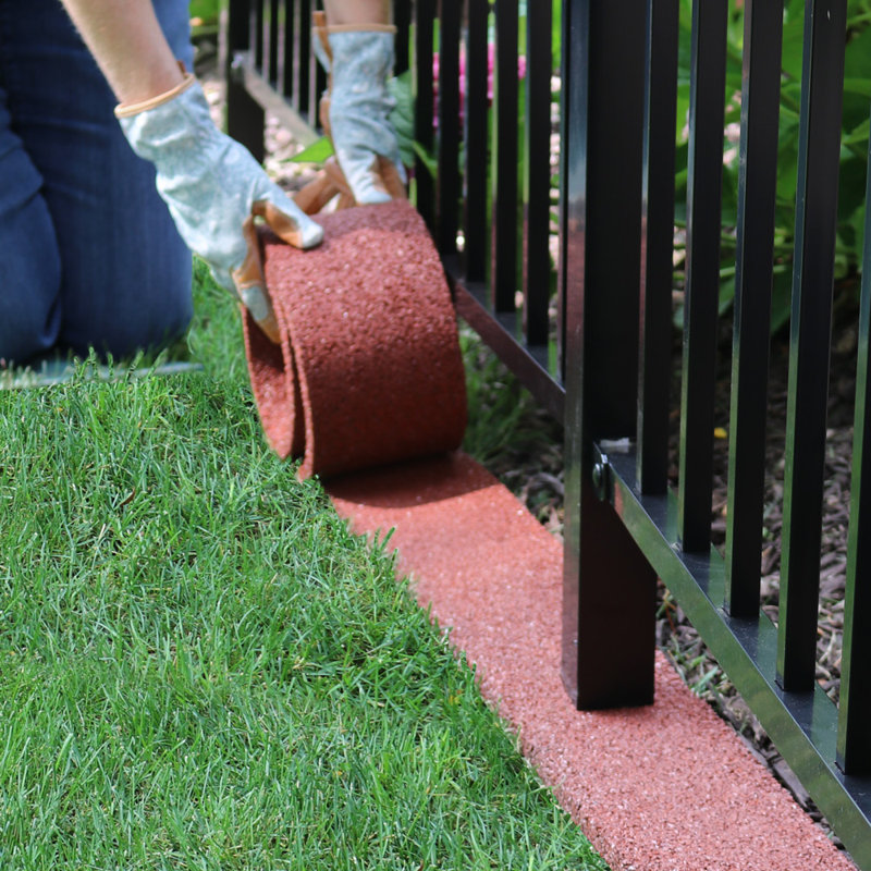 0.5 in. H x 8 ft. W Rubber Roll Edging, Cedar Red