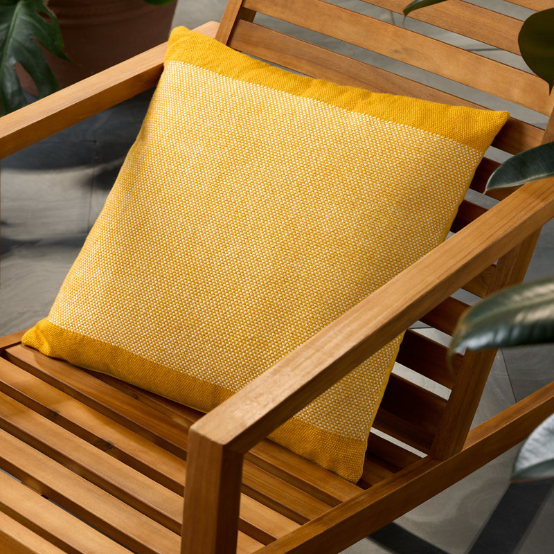 Yellow and Ivory Recycled Material Indoor/Outdoor Pillow