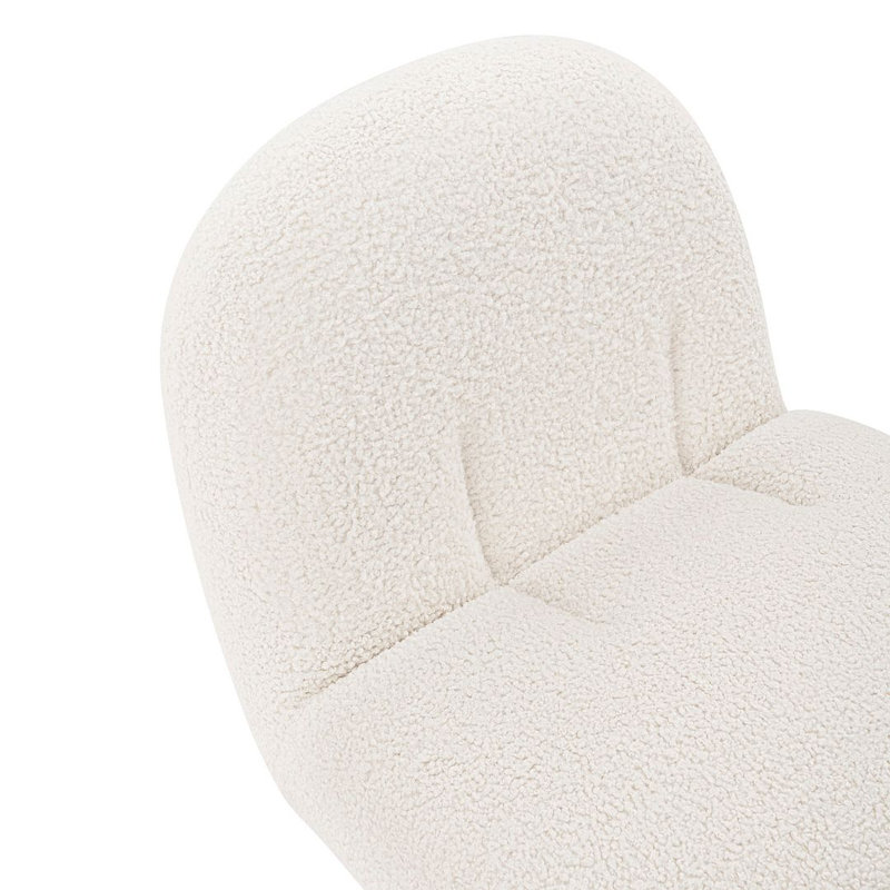 Edina White Velvet and Pine Wood Accent Chair