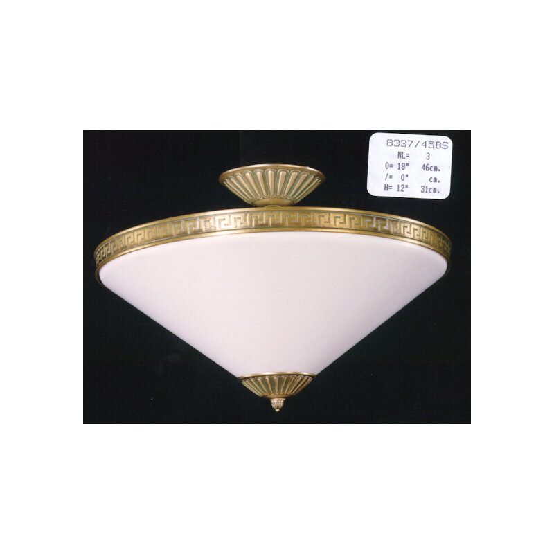 Delosreyes Acrylic Semi Flush Mount, Mat Shaded Flemish