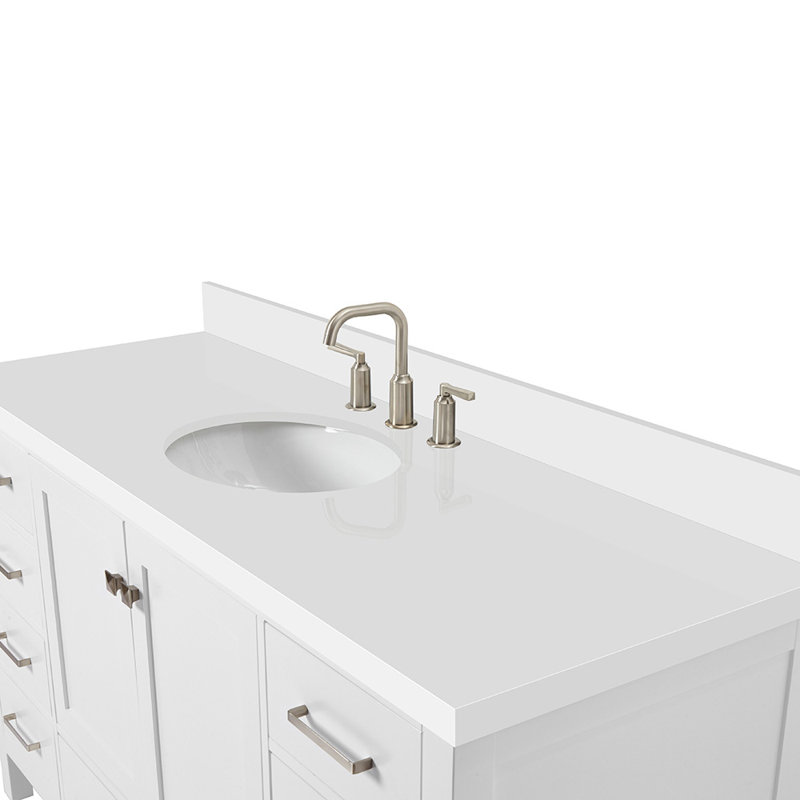Cambridge 61'' W Single Vanity, Oval, White