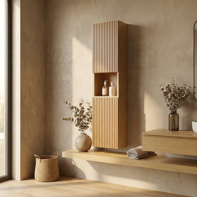 Grande armoire de rangement 59 po pour salle de bain étroite Corolla, Golden