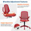 Chaise de bureau pivotante ergonomique en maille avec accoudoirs relevables et soutien lombaire, dossier mi-haut et rotation à 360° pour le télétravail-837060876-837060877