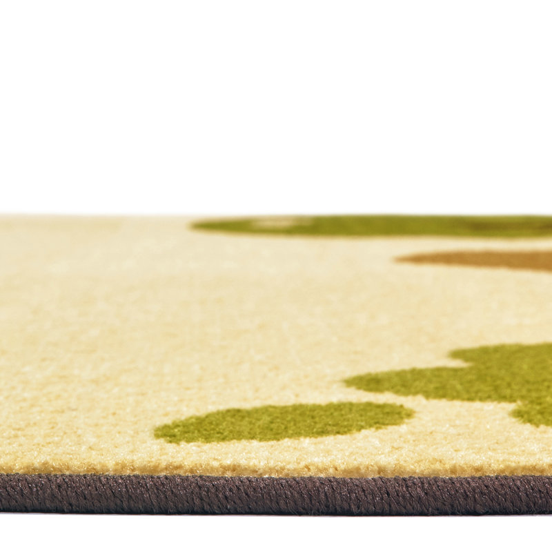 Tapis rectangulaire en nylon touffeté brun clair, Rectangle 7 pi 6 po x 12 pi