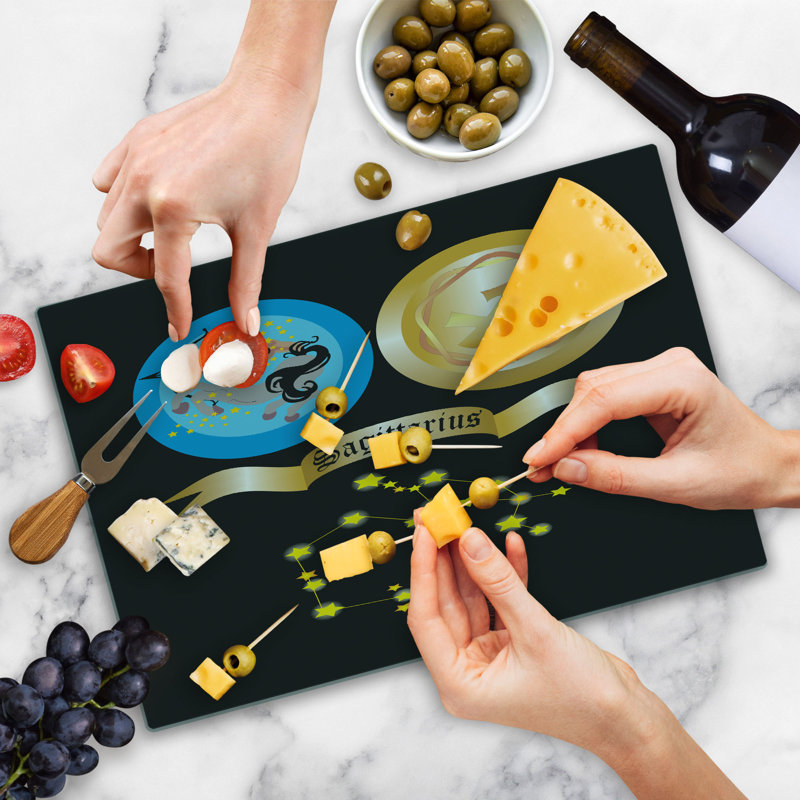 Ambesonne Sagittarius Cutting Board Large Size Mythical Centaur Multicolor