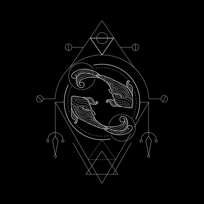 Zodiac Pisces - Wrapped Canvas Print, 91cm H x 91cm W x 3.8cm D