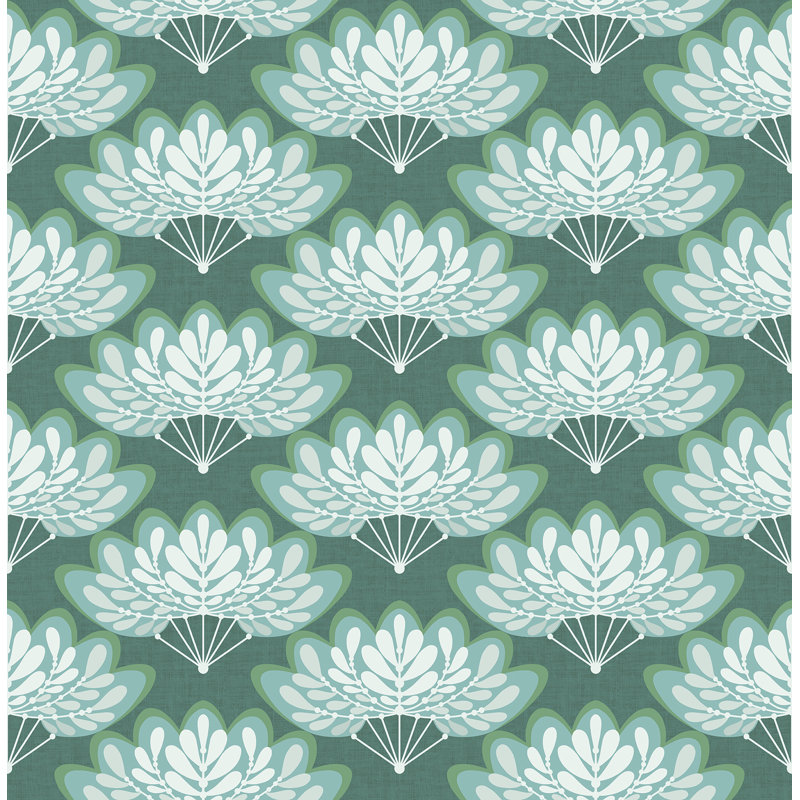 Creline Fans 10.06m x 52.07cm Semi-Gloss Paste the Wall Wallpaper Roll, Green