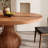 NEW SOLID WOOD TOP 53" - 5-pieces Round Pedestal Dining Set Ikerne 6/8 - Person -37892309