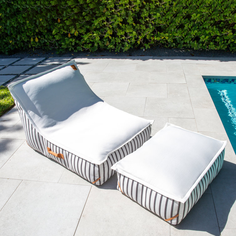 Big Joe Lux Sealander Pool Float and Patio Chair, Cape Stripe, No Inflation Needed