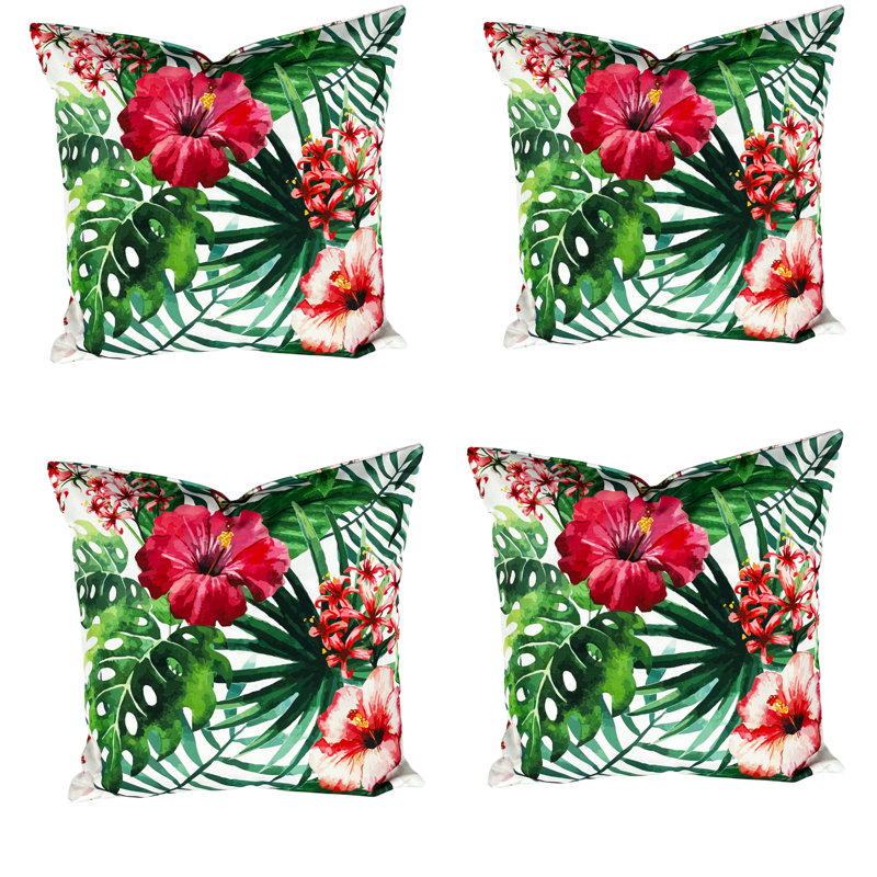 Batina Indoor / Outdoor Geometric Square Cushion Cover, Red/Green