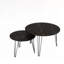 Ensemble de 2 tables basses gigognes rondes 27,56 po, ensemble de tables de bout gigognes circulaires-744875115