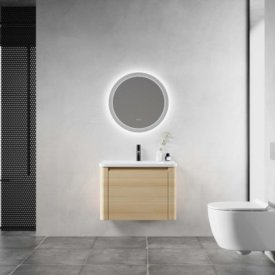 28'' Wall-Mounted Bathroom Vanity with Ceramic Sink & 1-Soft-Close Door