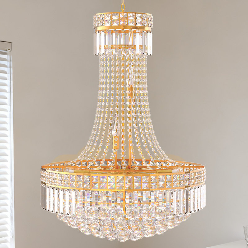 Lustre Eimpir 13 lumières à intensité variable avec détails en cristal
