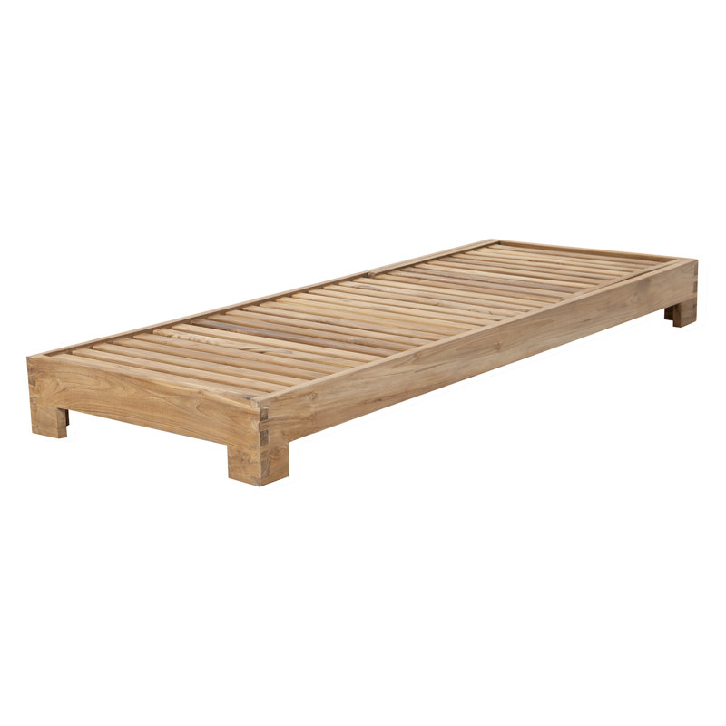 2 Pacific Teak Outdoor Chaise Loungers, Navy