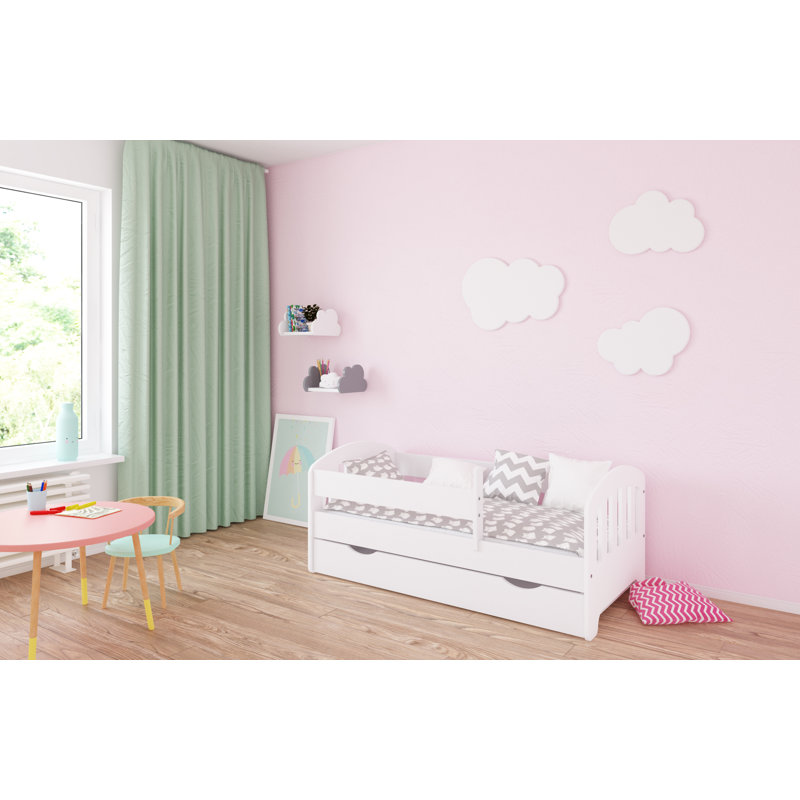 Larkin Cabin Bed with Storage Included, White, 70 x 140 cm