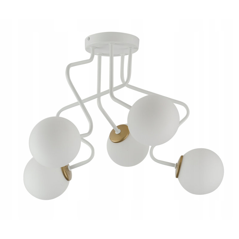 Glass Semi Flush Mount, White