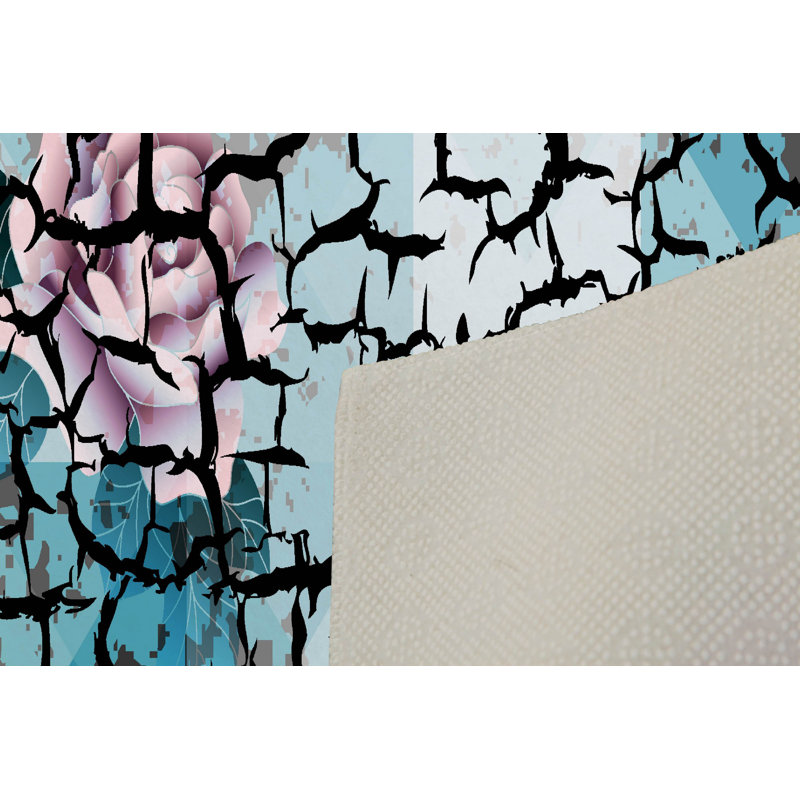 Luxurious Woven Carpet 5.2 x 7.5 ft, 100% Polyester, 0.4 in Pile Height | Antibacterial, Non-Slip PVC Dot Underside, Machine Washable | Elegant 3D Digital Print Design, Perfect for Living Room & Bedroom Décor