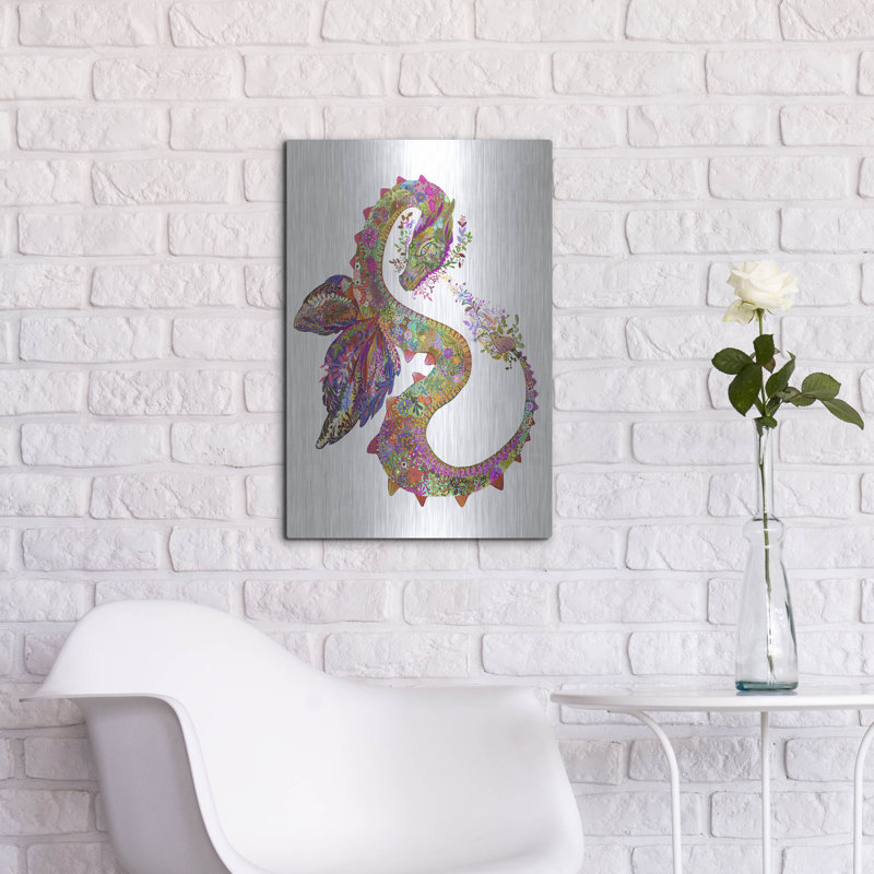 «Trinx» Dragon2 par Noemi Ibarz, art mural en métal, H 24 po x l 16 po
